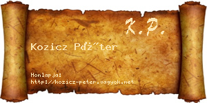 Kozicz Péter névjegykártya