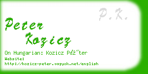 peter kozicz business card